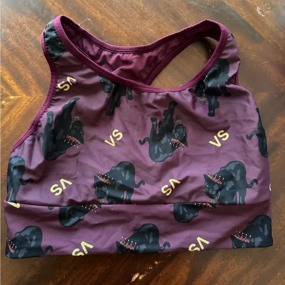 Victoria's Secret Kids Swim Top - Burgundy with Black Panther Design